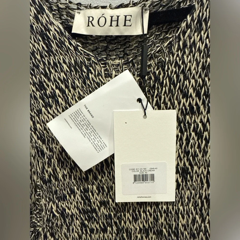 NWT RÓHE Mouline Maxi Knit linen cotton Designer luxury Italian Dress size 40/8 - Picture 7 of 9